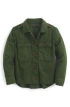 Women's J.crew Garment Dyed Safari Shirt Jacket, Size - Green