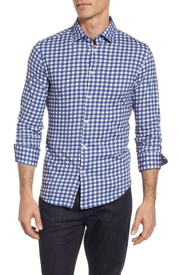 Men's Stone Rose Gingham Print, Size - Blue