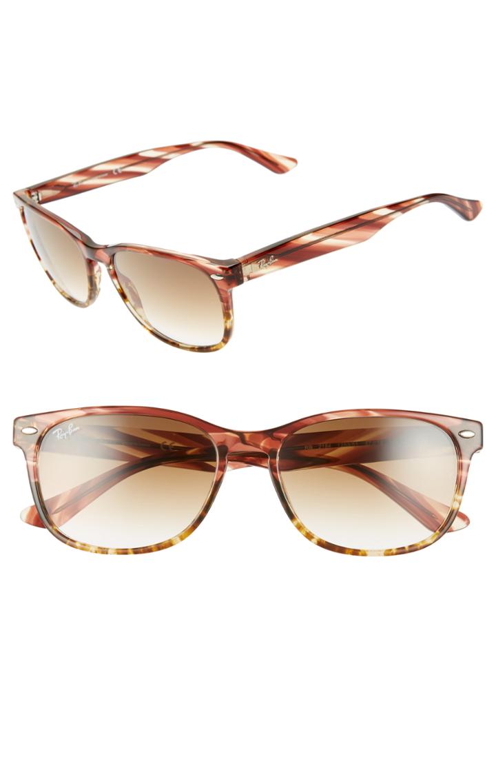 Women's Ray-ban Highstreet 57mm Square Sunglasses - Pink/ Brown Gradient