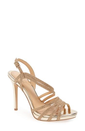 Women's Jewel Badgley Mischka Humble Strappy Sandal M - Metallic