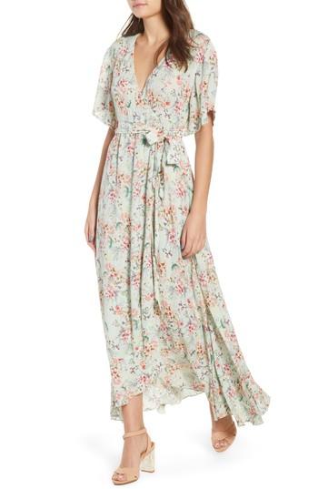 Women's Raga Secret Escape Floral Faux Wrap Maxi Dress - Green