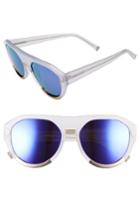 Women's Kendall + Kylie Mercy 55mm Aviator Sunglasses - Smoke Crystal/ Satin Gold