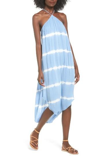 Women's Lush Tie Dye Halter Dress - Blue