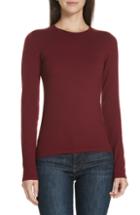 Women's Theory Slim Fit Merino Wool Crewneck Top, Size - Burgundy