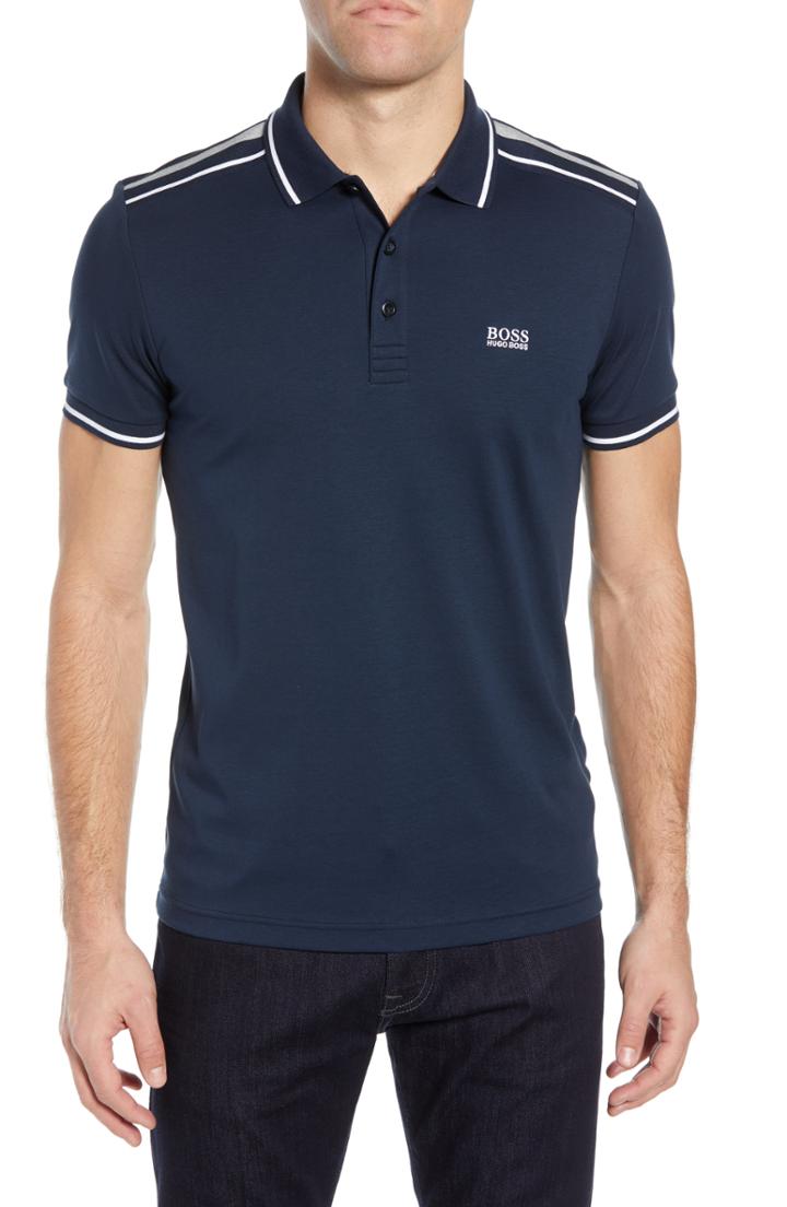 Men's Boss Paulie1-a Slim Fit Tipped Polo - Blue