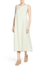 Women's Eileen Fisher Organic Linen Long A-line Dress, Size - Green