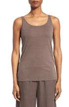 Women's Eileen Fisher Long Scoop Neck Camisole, Size Xx-small - Brown (regular & ) (online Only)
