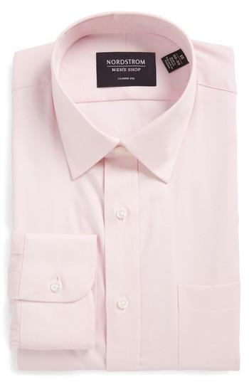 Men's Nordstrom Men's Shop Classic Fit Non-iron Solid Dress Shirt .5 - 36 - Pink