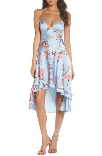 Women's Fame And Partners The Farren Floral Silk Dress - Blue