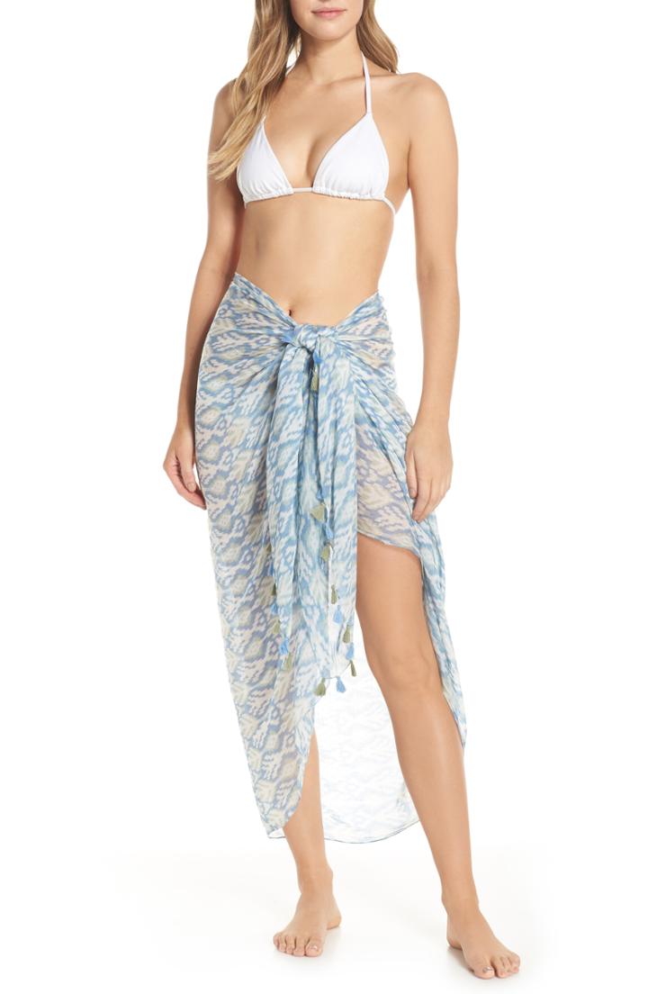 Women's Pool To Party Sarong Cover-up, Size - Blue