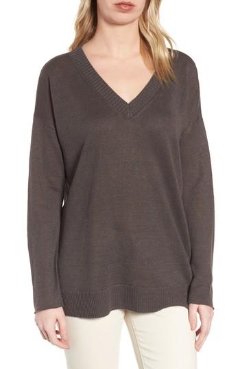 Women's Eileen Fisher Organic Linen Sweater - Grey