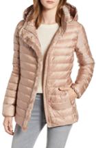 Women's Cole Haan Signature Quilted Down Jacket With Faux Fur Trim - Pink