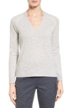Women's Nordstrom Collection Contrast Seam Cashmere Pullover