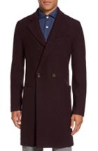 Men's Eleventy Boiled Wool Double Breasted Topcoat