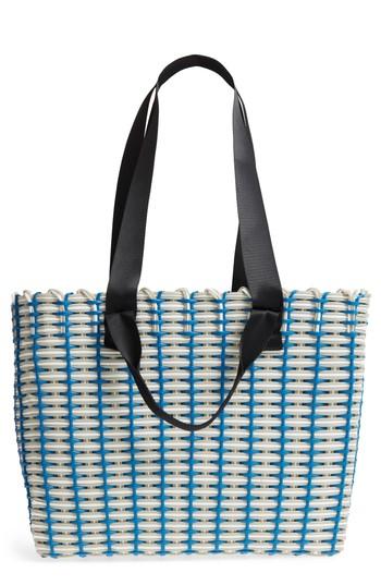 Nordstrom Stripe Woven Tote - Blue
