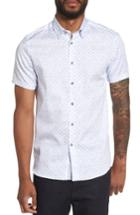 Men's Ted Baker London Almada Trim Fit Diamond Woven Shirt (l) - Blue