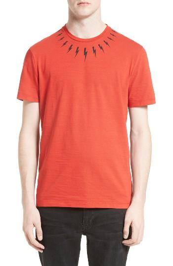 Men's Neil Barrett Thunderbolt Graphic T-shirt - Red