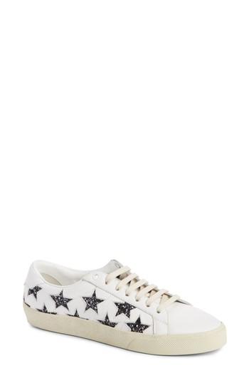 Women's Saint Laurent Court Classics Stars Sneaker Us / 34eu - White