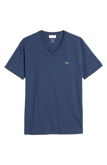 Men's Lacoste V-neck Cotton T-shirt (xs) - Blue
