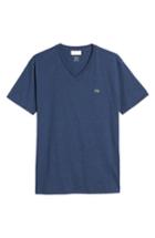 Men's Lacoste V-neck Cotton T-shirt (xs) - Blue