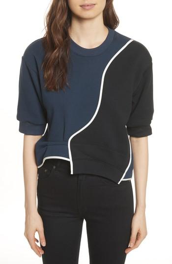 Women's Harvey Faircloth Roberto 03 Colorblock Sweatshirt - Blue
