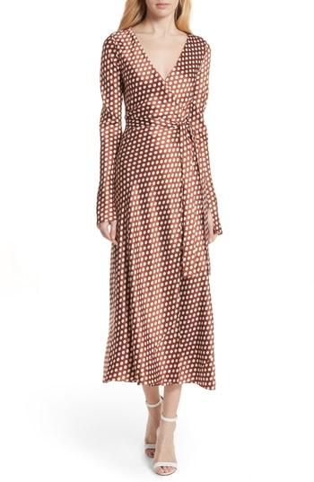 Women's Dvf Polka Dot Silk Wrap Dress - Pink