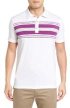 Men's Bobby Jones Marvel Tech Chest Stripe Golf Polo - White