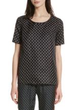 Women's The Kooples Ruby Floral Silk Tee - Black