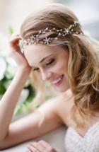 Brides & Hairpins 'eula' Crystal Halo & Sash, Size - Metallic