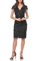 Women's Carmen Marc Valvo Infusion Petals Embellished Cocktail Dress - Black