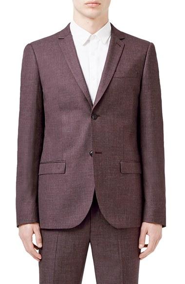 Men's Topman Skinny Fit Crosshatch Suit Jacket