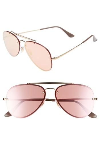 Women's Ray-ban 58mm Aviator Sunglasses - Gold Pink