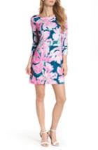 Women's Lilly Pulitzer Sophie Upf 50+ Boat Neck Dress, Size - Blue/green