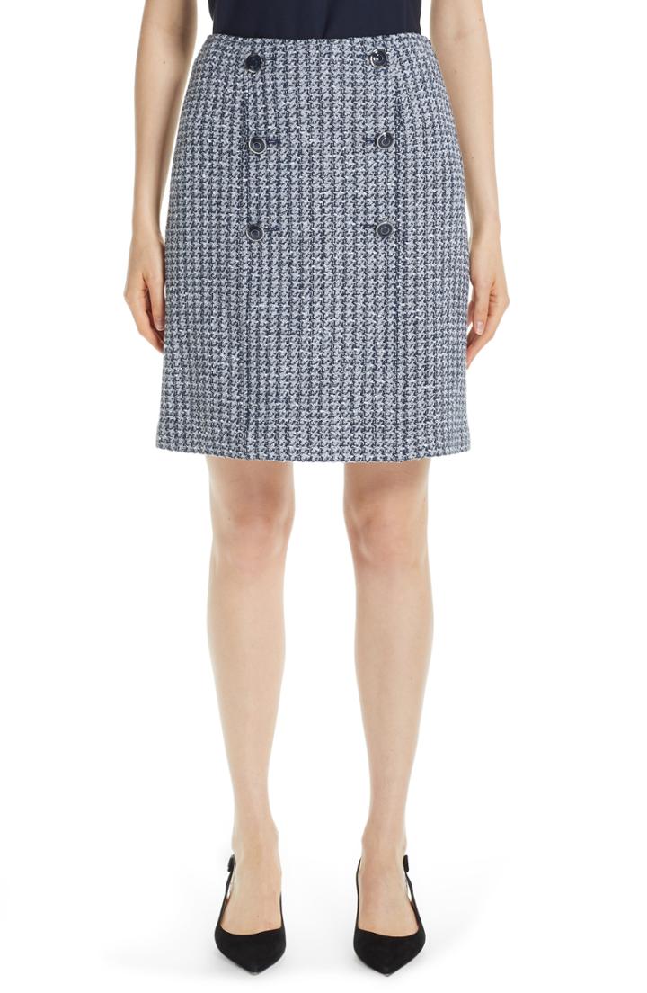 Women's St. John Collection Contrast Geometric Knit Sailor Skirt