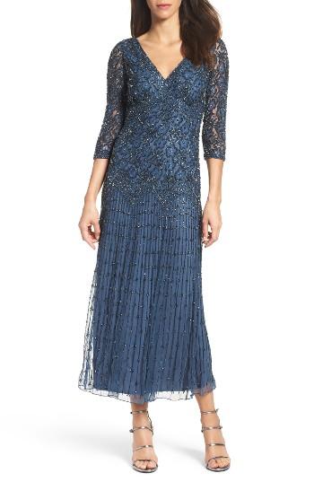 Women's Pisarro Nights Beaded Mesh Dress - Blue