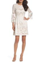 Petite Women's Eliza J Bell Sleeve Fit & Flare Dress P - Ivory