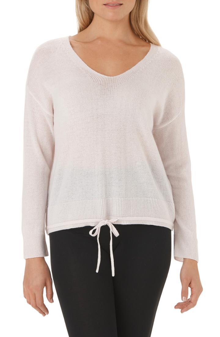 Women's The White Company Tie Hem Sweater - Pink