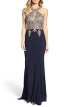 Women's Xscape Embellished Embroidered Gown