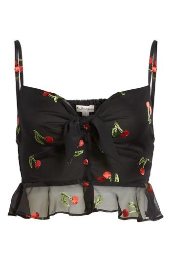 Women's For Love & Lemons Cherry Twist Crop Top - Red