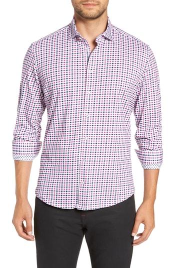 Men's Stone Rose Trim Fit Knit Sport Shirt - Pink