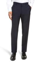 Men's Boss X Nordstrom Ben Flat Front Solid Wool & Mohair Trousers R - Blue
