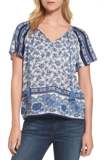 Women's Vince Camuto Border Print Top - Blue