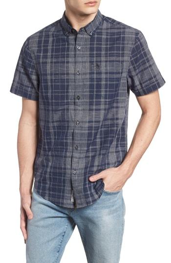 Men's Original Penguin Plaid Woven Shirt - Blue
