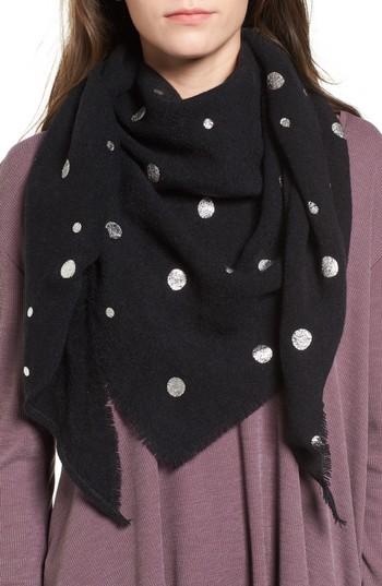 Women's Bp. Metallic Dot Triangle Scarf, Size - Black