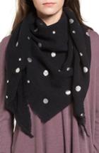 Women's Bp. Metallic Dot Triangle Scarf, Size - Black