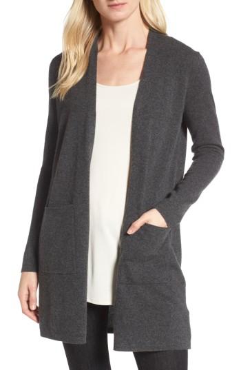 Women's Eileen Fisher Long Cashmere Cardigan, Size - Green