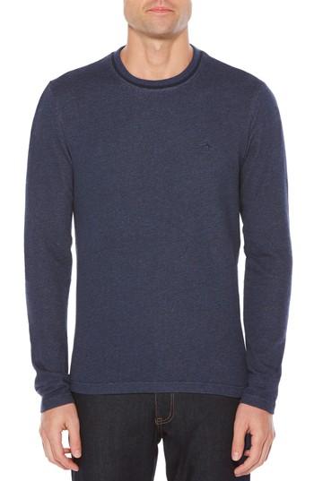 Men's Original Penguin Jaspe Terry Long Sleeve T-shirt, Size - Blue