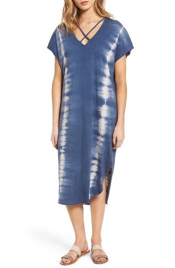 Women's Lush Tie Dye Cotton Dress - Blue