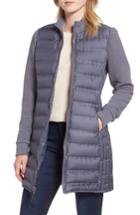 Women's Marc New York Puffer Coat With Puff Knit Sleeves - Grey