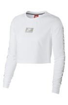 Women's Nike Women's Sportswear Long Sleeve Crop Top - White